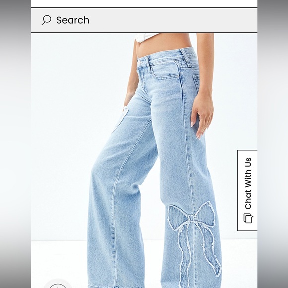 🦋PACSUN🦋 Baggy low rise Bow Jeans🦋 - Picture 2 of 14